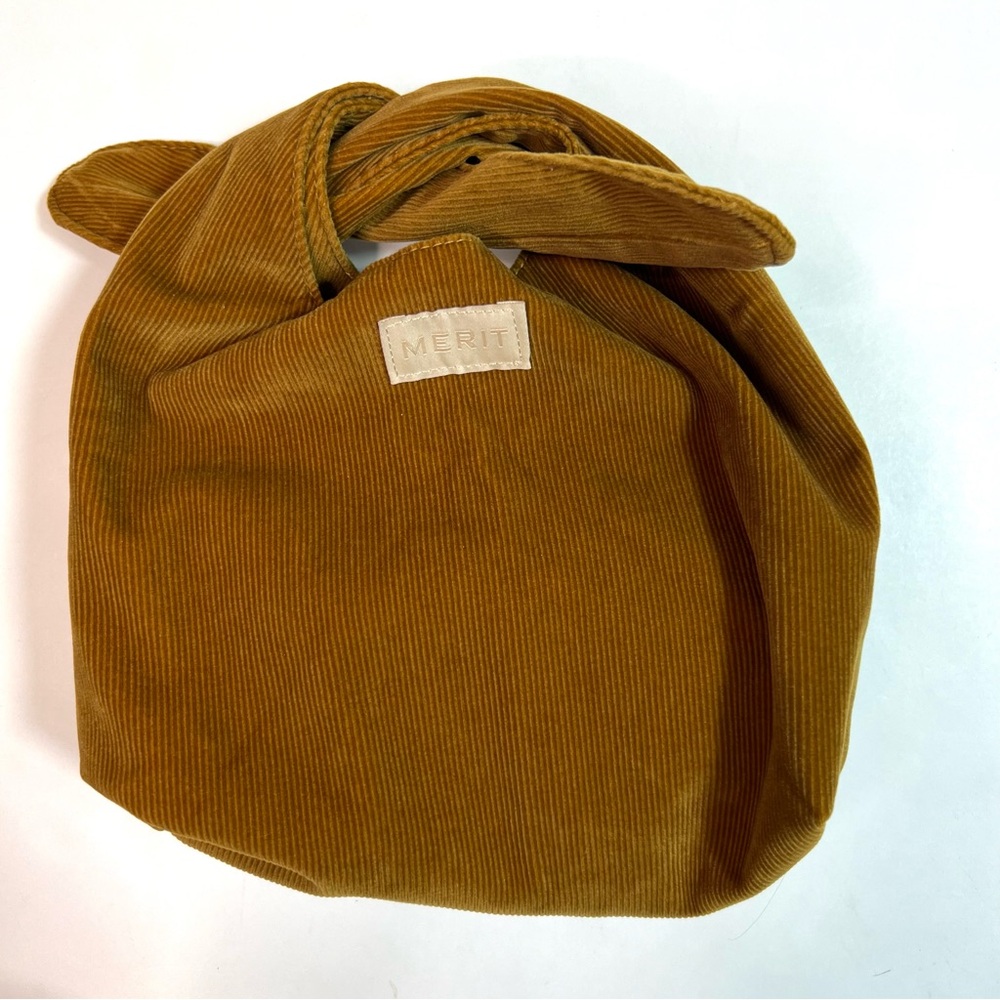 MERIT Cosmetics Signature Corduroy Caramel Color Makeup Bag - Picture 6 of 16